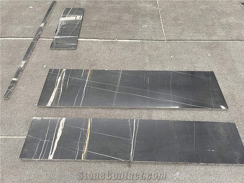 Nero Laurent Black Gold Marble Lightweight Honeycomb Panels
