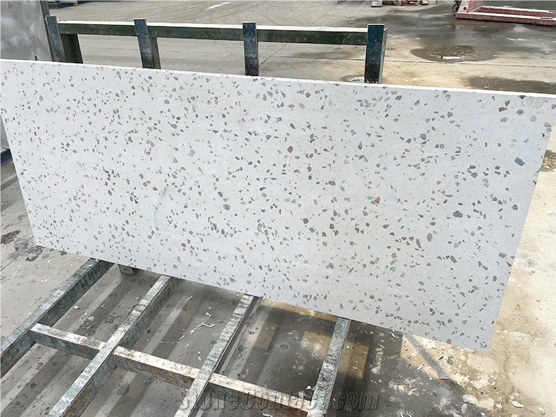 White Terrazzo Tile Floor And Decor