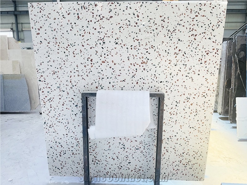 White Terrazzo Tile Floor And Decor
