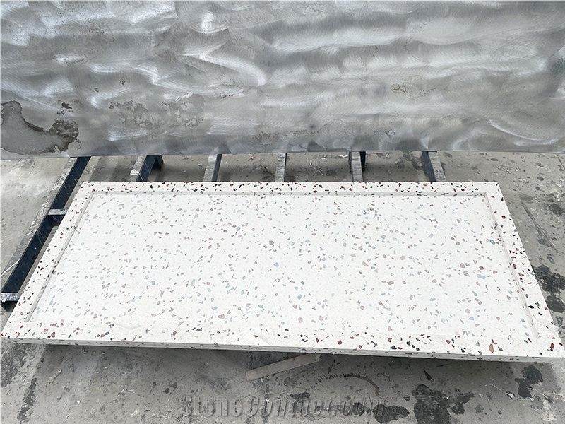 White Terrazzo Tile Floor And Decor