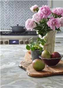 Calacatta White Herringbone Mosaic 