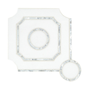 Mosaic Waterjet Square Dimetric Marble Shell 