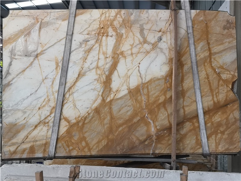 Giallo Siena Marble Slabs Tiles,Yellow Brocatello Di Golden 