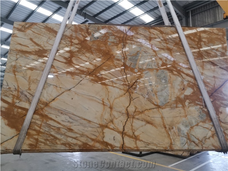 Giallo Siena Marble Slabs Tiles,Yellow Brocatello Di Golden 