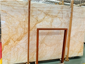 Greece Gold Spider White Marble Slab