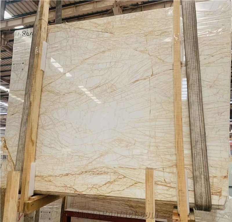 Greece Gold Spider White Marble Slab