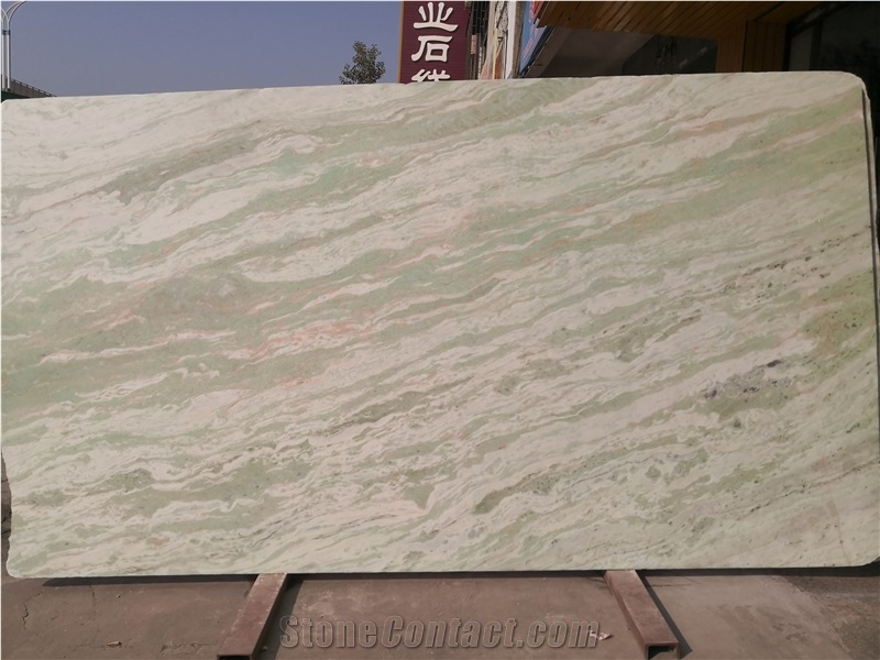 India Misty White Green Onyx Slab