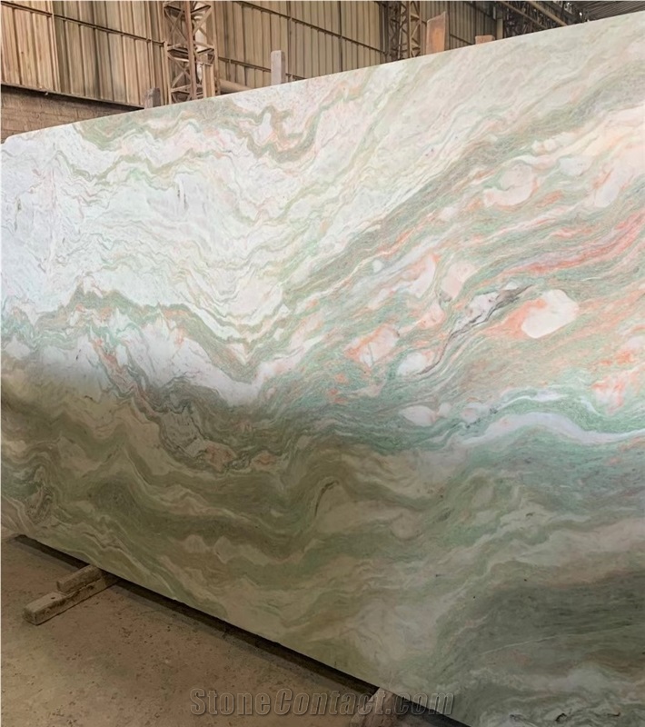 India Misty White Green Onyx Slab