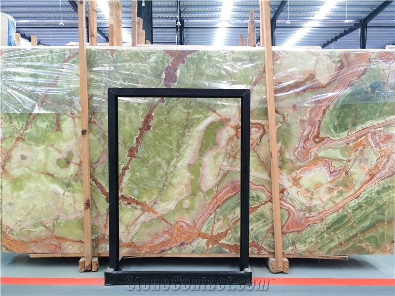 Pakistan Multicolor Green Onyx Slab