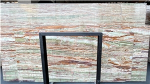 Polished Iran Crocodile Green Onyx Slab