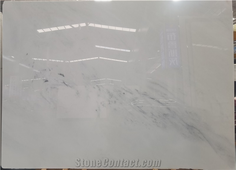 Polished Pentelico White Marble Slab