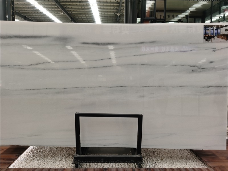 Polished Pentelico White Marble Slab