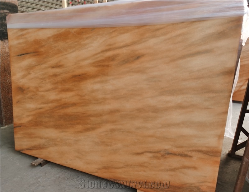 Polished Sunset Red Marble Slab