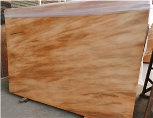 Polished Sunset Red Marble Slab