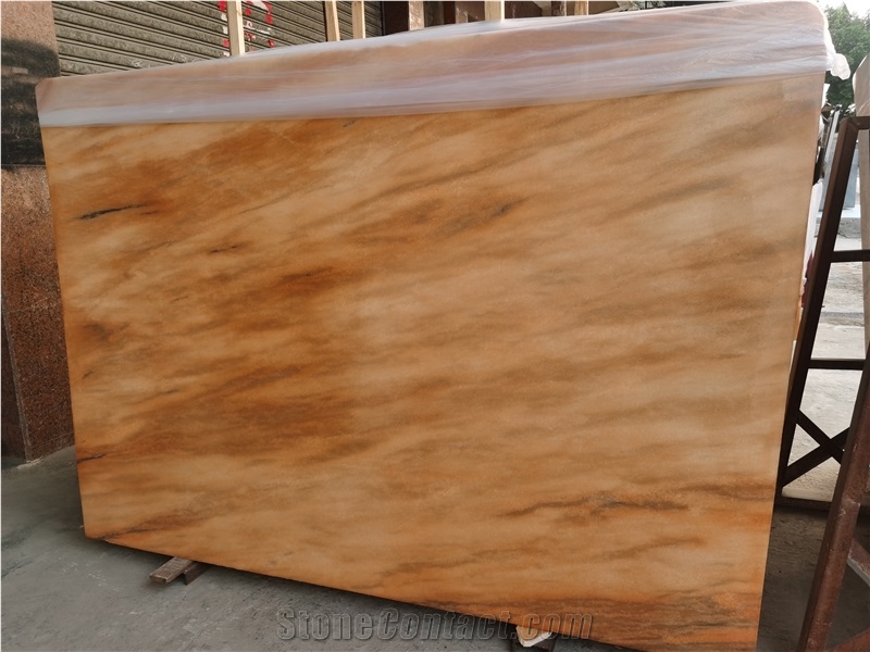 Polished Sunset Red Marble Slab