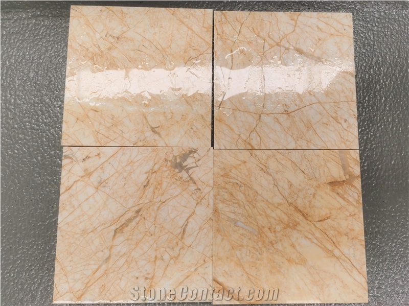 Turkey Golden Goose Feather Marble Slab
