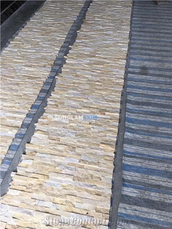 Yellow Marble Stacked Stone - 5 Lines
