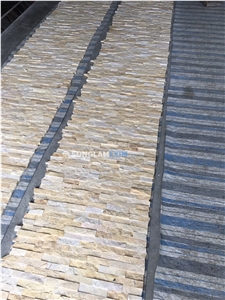 Yellow Marble Stacked Stone - 5 Lines