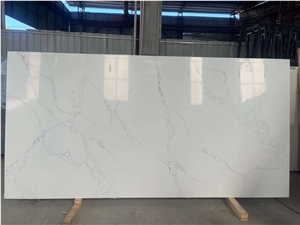Quartz Glossy Surface White Calacatta With Veins 