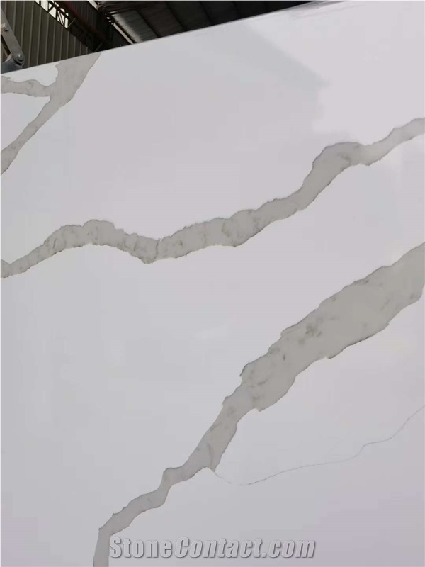 White Quartz Calacatta Yellow Veins