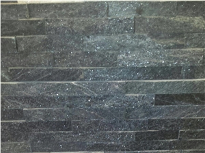 Black Sparkle Cultured Slate Wall Ledge Panels, Stacked Stone Veneer Black Sparkle Cultured Slate Wall Ledge Panels, Stacked Stone Veneer