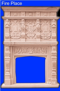 Sandstone Fireplace Mantel Hand Carved