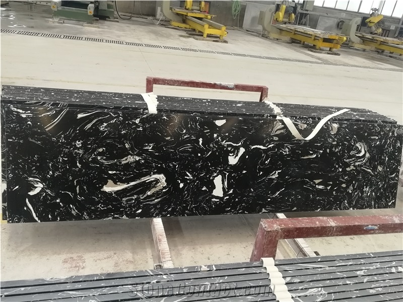 Black Marble White Veins Silver Window Sill Factory Sells