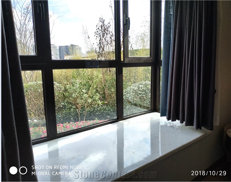 Black Marble White Veins Silver Window Sill Factory Sells