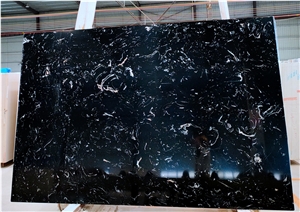 Black Marble White Veins Silver Window Sill Factory Sells
