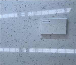 White Terrazo Inorganic Stone Big Slab For Projects