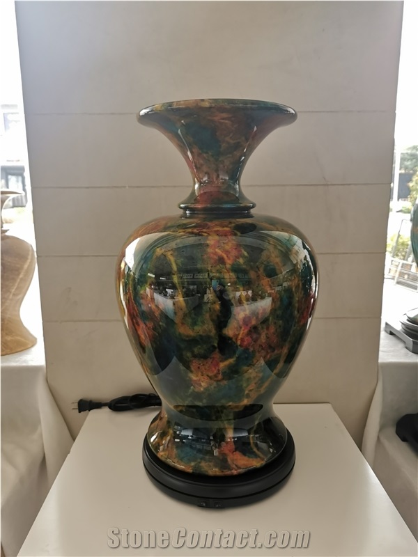 Home Decorative Colored Green Jade Vase