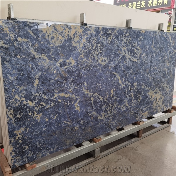 Blue Sintered Stone For Interior Home White Big Slab