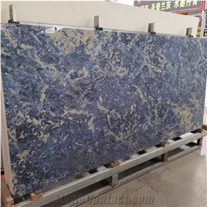 Blue Sintered Stone For Interior Home White Big Slab