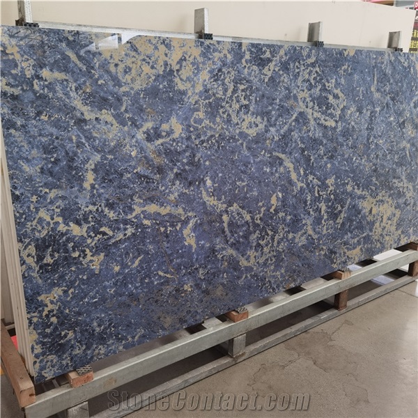 Blue Sintered Stone For Interior Home White Big Slab