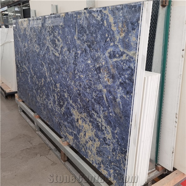Blue Sintered Stone For Interior Home White Big Slab