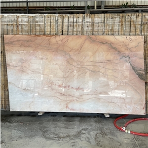 Aurora Pink Marble Slab For Light Luxury Style