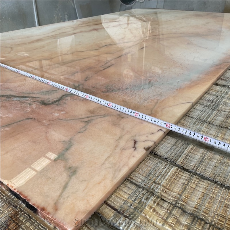 Aurora Pink Marble Slab For Light Luxury Style
