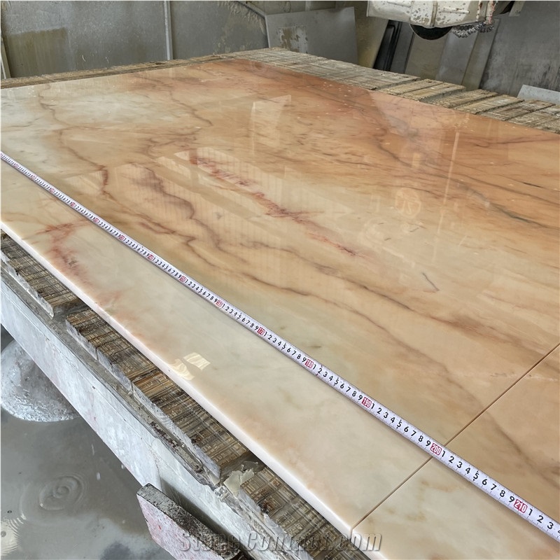 Aurora Pink Marble Slab For Light Luxury Style
