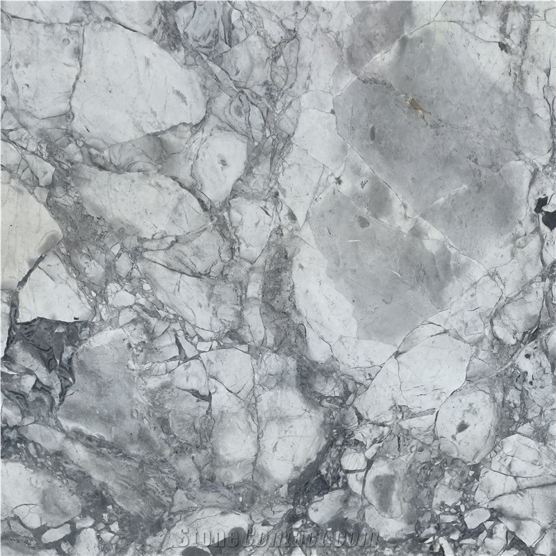  Brazilian Super White Grey Marble Slab For Hotel Design