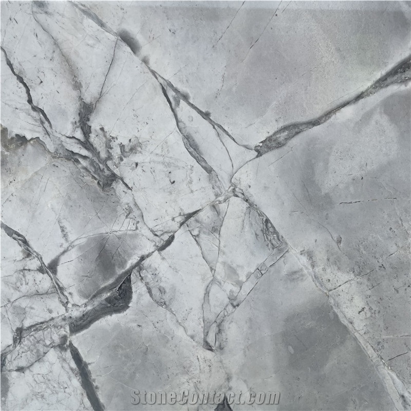  Brazilian Super White Grey Marble Slab For Hotel Design