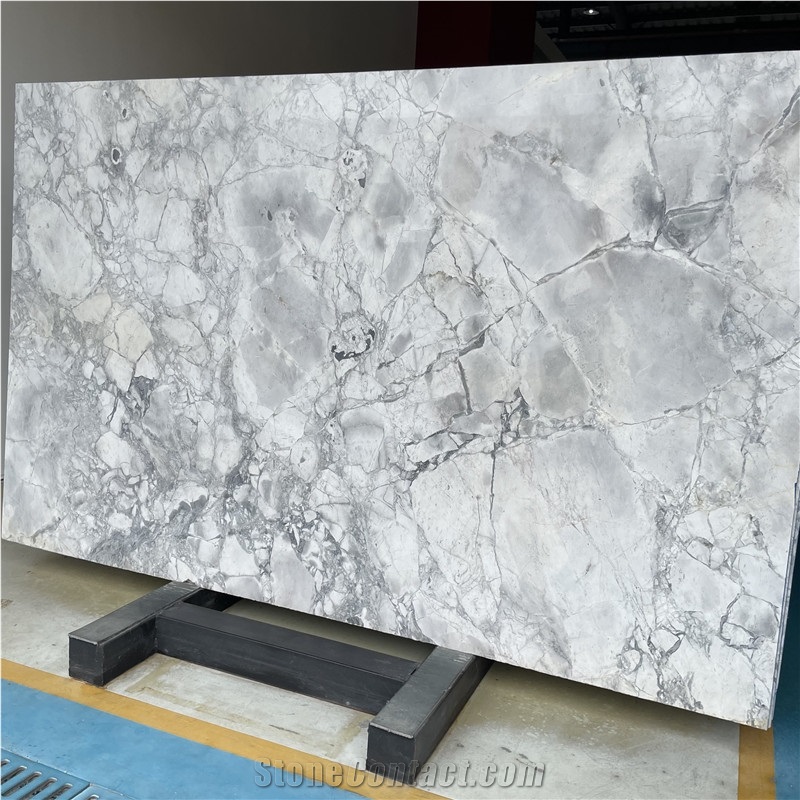  Brazilian Super White Grey Marble Slab For Hotel Design