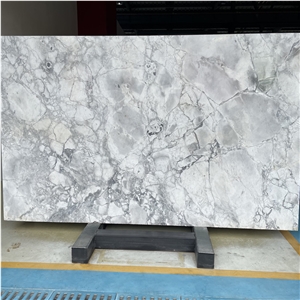 Brazilian Super White Grey Marble Slab For Hotel Design