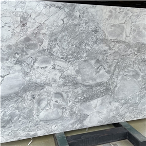  Brazilian Super White Grey Marble Slab For Hotel Design