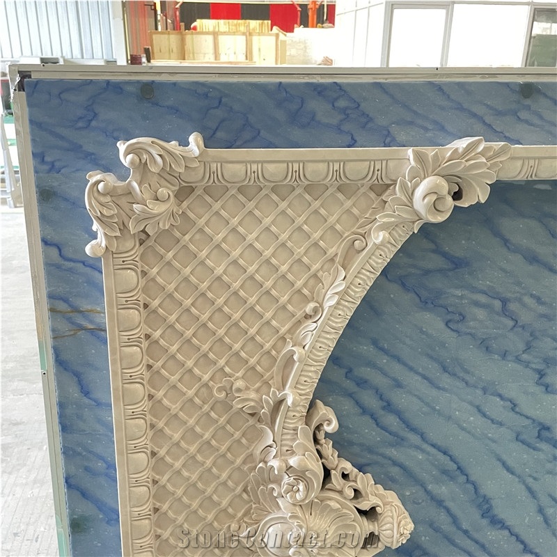 Cnc Carving Wall Tiles Ultraman Beige Marble 