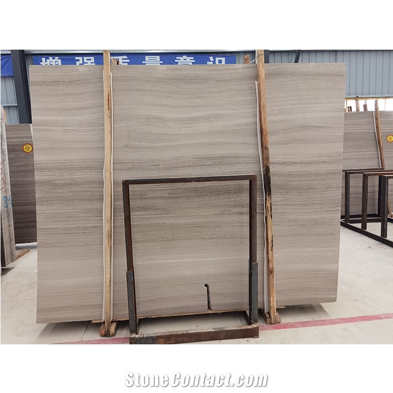 Perlino Bianco White Petrifide Wood Marble Slab