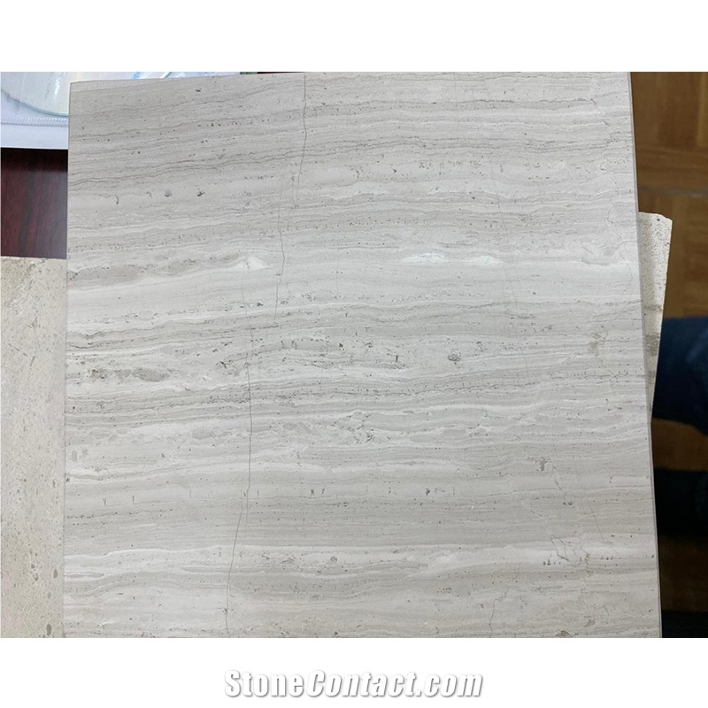 Perlino Bianco White Petrifide Wood Marble Slab