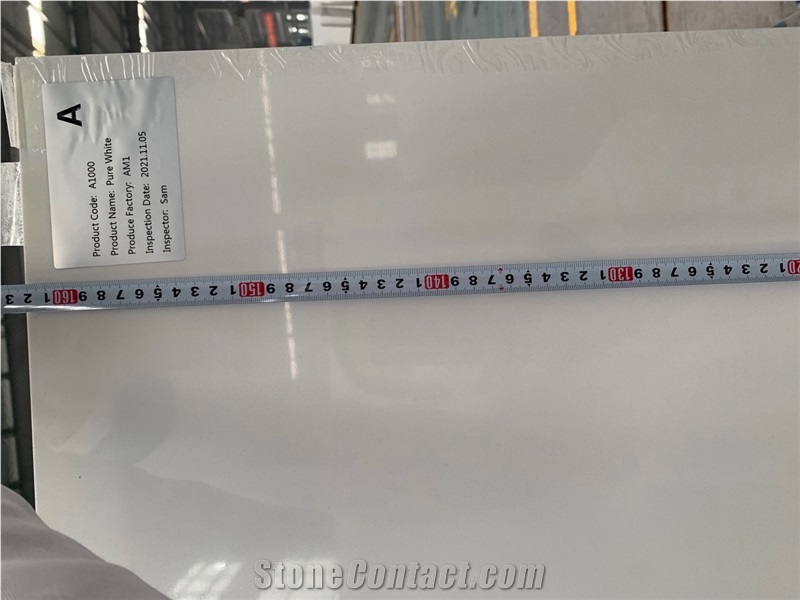 Artificial Pure White Quartz Slab
