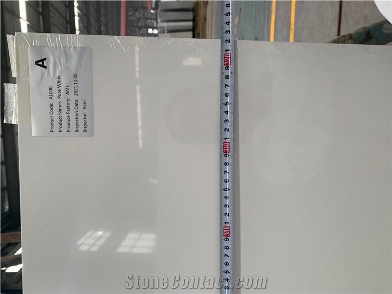 Artificial Pure White Quartz Slab