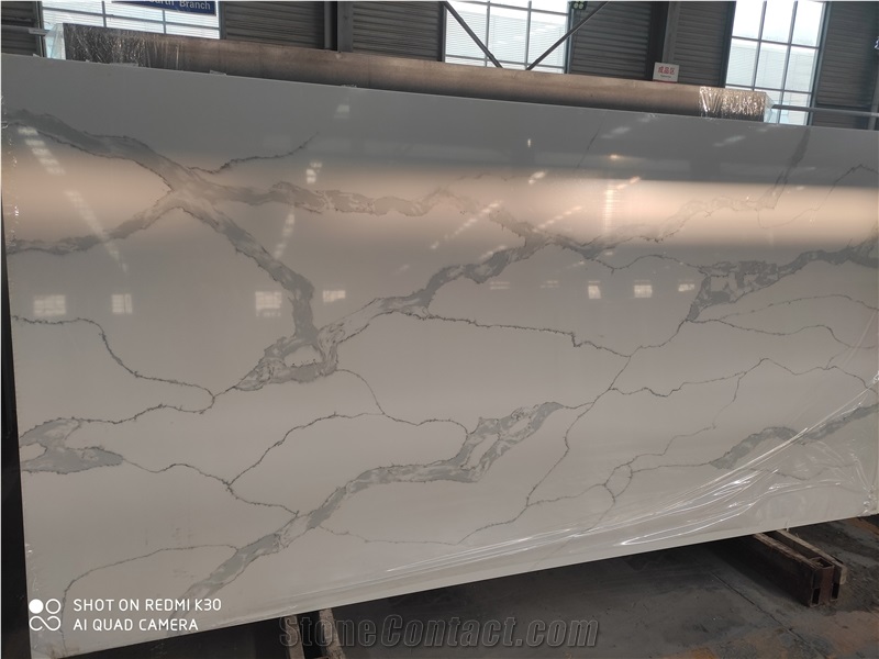 Artificial Quartz Calacatta Classic  Slab Stone Luxury A1801