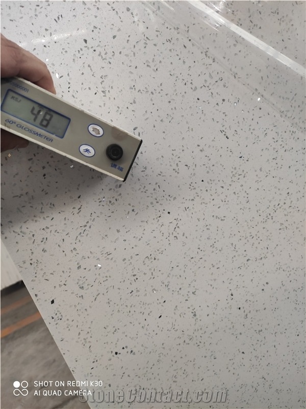 Artificial Quartz Slab Sparkle White Stone